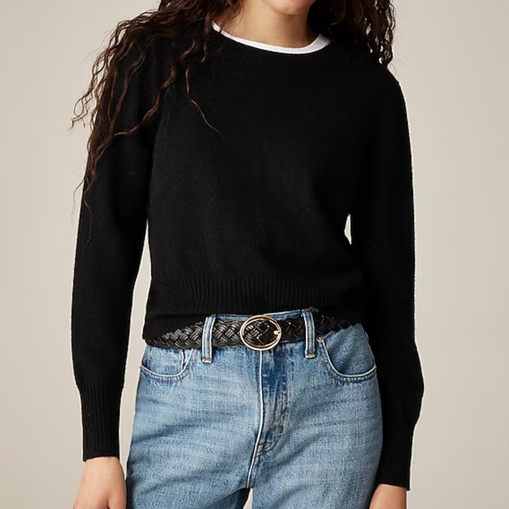 NWT Black Cashmere Shrunken J. Crew Sweater
